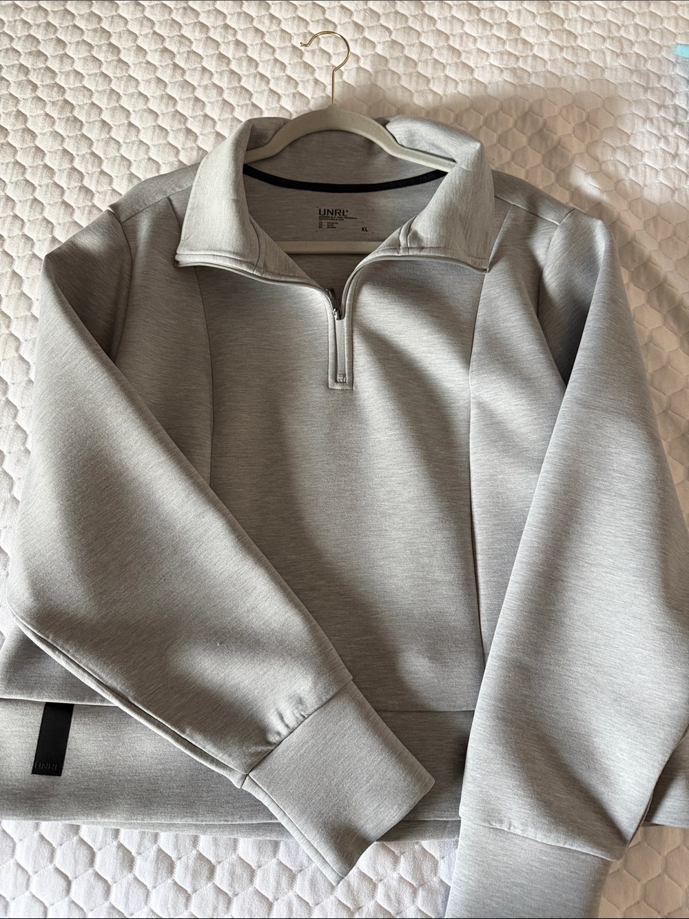 Women’s UNRL Light Gray Quarter-Zip Pullover Sweater
